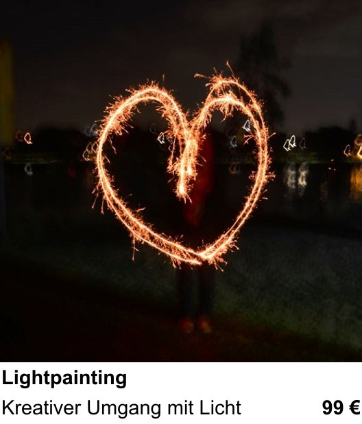 Praxis-Fotoworkshop Nürnberg: Lightpainting – Kreativer Umgang mit Licht